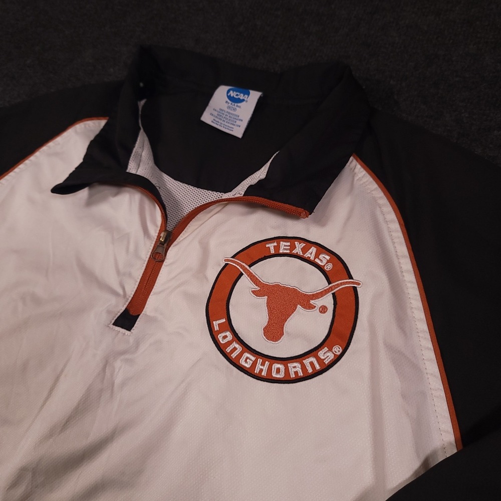 Texas Longhorns NCAA Men Quarter Zip Pullover Jacket Medium Windbreaker